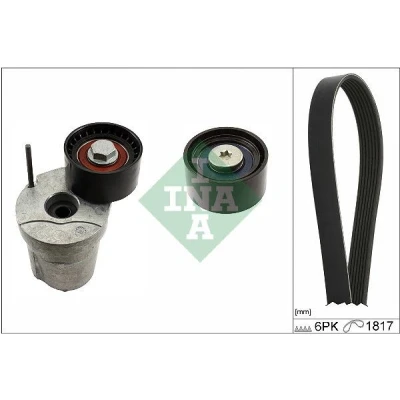 Immagine di INA 529 0370 10 Kit cinghie Poly V Controllare corsa libera generatore ed ev. sostituire BMW: 1 Hatchback, 3 Touring, Sedan