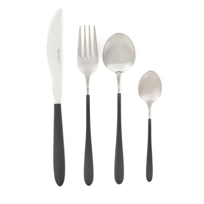 Immagine di Salter BW11071EU7 Cosmos Collection Set di posate miste in acciaio inox, 16 pezzi, per 4 persone, con coltello/forchetta/cucchiaio da dessert, cucchiaino, design moderno, nero/argento