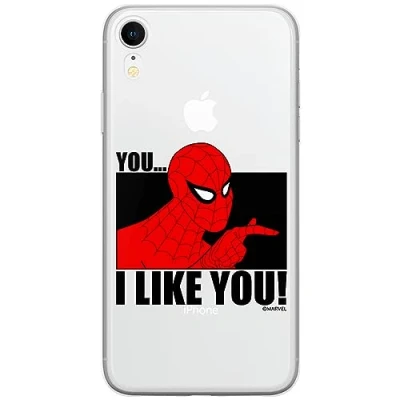 Immagine di ERT GROUP custodia per cellulare Iphone XR originale e con licenza ufficiale Marvel, modello Spider Man 034 adattato in modo ottimale alla forma dello smartphone, parzialmente trasparente