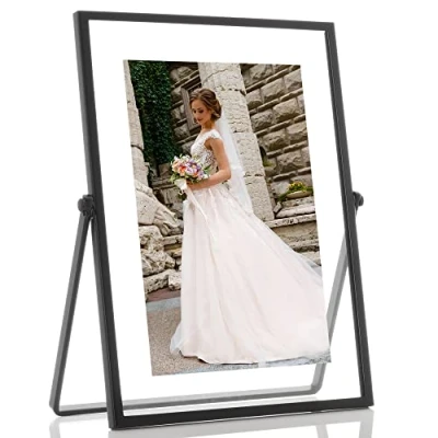 Immagine di Lawrence Frames Cavalletto in metallo con cornice galleggiante, 10 x 15 cm, nero
