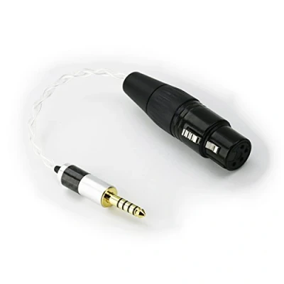 Immagine di Ablet Adattatore audio per cuffie da 4,4 mm maschio a femmina XLR bilanciato 4 pin, placcato argento, SONY WM1A, NW WM1Z, PHA 2A