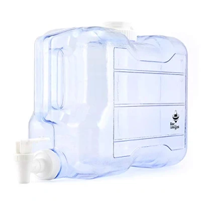Immagine di Bar Amigos, distributore di acqua con rubinetto, dispenser da tavolo, in plastica PETG, serbatoio per bevande ricaricabile, ideale ufficio, campeggio, succhi, bevande, cocktail