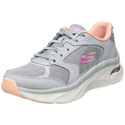 Immagine di Skechers 149686 Gycl, Sneaker Donna, Grigio Pelle Mesh Coral Pink Trim, 38 EU