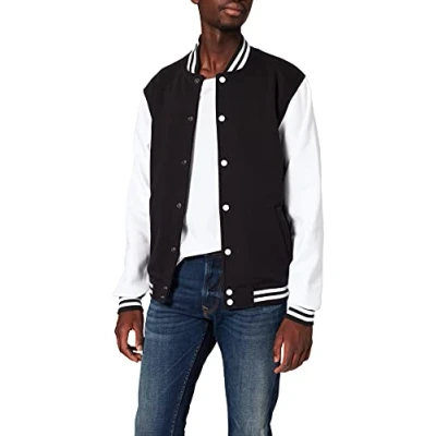 Immagine di Build Your Brand Sweat College Jacket Giacca, Multicolore (Blk/Wht 00050), 5XL Uomo