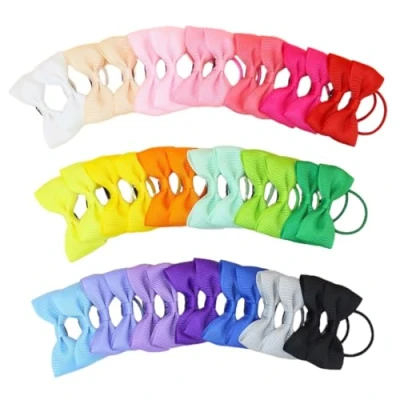 Immagine di Set 40 Elastici Colorati con Fiocchi per Capelli Bambina, Accessori Perfetti Coda di Cavallo, Neonate, Bambine e Ragazze