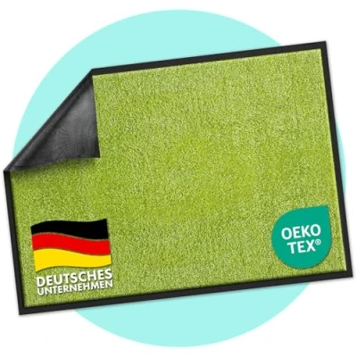 Immagine di Zerbino Rhine, privo di sostanze nocive, lavabile e molto resistente, con retro antiscivolo, disponibile in diverse misure colori (40 x 60 cm, verde)