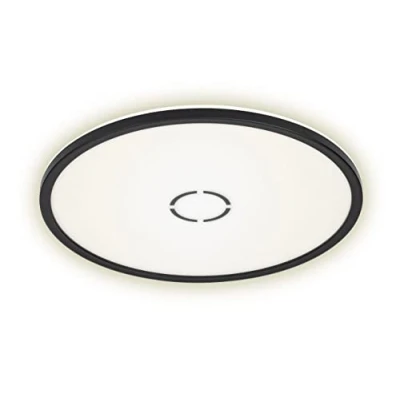 Immagine di BRILONER Leuchten Plafoniera a LED, lampada da soffitto con effetto retroilluminazione, 22 W, 3.000 lumen, 4.000 Kelvin, rotonda, colore bianco nero, Ø 42cm