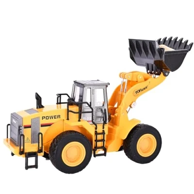 Immagine di Top Race Metallo Pressofuso Escavatore Trattore Costruzione Camion Giocattolo Modello Digger Scala 1:40 Per Bambini E Adulti Età 3 4 5 6 7 8 9 Su