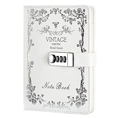 Immagine di NectaRoy Quaderno Scrittura, pelle PU Fashion Daily Taccuino con a combinazione, Carte di credito, Portapenne, Taglia 215x150mm