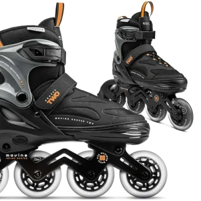 Immagine di Movino Inline Skates Cruzer Two Pattini a Rotelle Regolabili in Linea per Donne Ragazze Ragazzi con Ruote Grandi 80 mm Bambini, L (38 41)