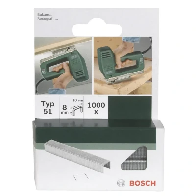 Immagine di Bosch Accessories 2609255831 Graffette filo piatto Tipo 51 1000 pz. Dimensioni (L x L) 6 mm 10