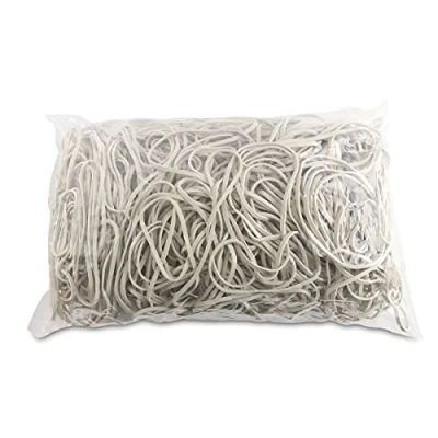 Immagine di Elastici per ufficio diametro 80mm 1,5x3mm 1000g bianco/piccoli accessori da ufficio/tipo standard/materiale gomma/peso (g) 1000 / colore bianco/dimensioni