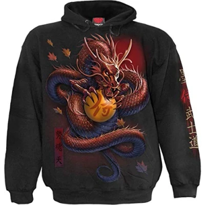 Immagine di Spiral Samurai Uomo Felpa con Cappuccio Nero S 100% Cotone Regular