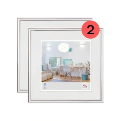 Immagine di walther design cornice argento 30 x cm confezione doppia, New Lifestyle in plastica KV330SD