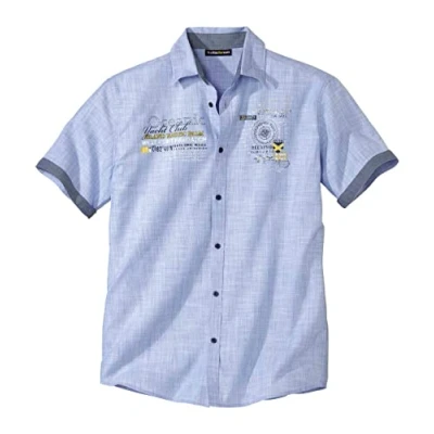 Immagine di ATLAS FOR MEN Camicia da Uomo in Cotone Maniche Corte Stile Chic e Casual Disponibile nelle Taglie Grandi M a 5XL