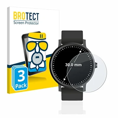 Immagine di brotect Pellicola Vetro Opaca per Orologi (Circolare, ø: 30 mm) (3 Pezzi) Protezione Schermo [Anti Riflesso, Durezza 9H]