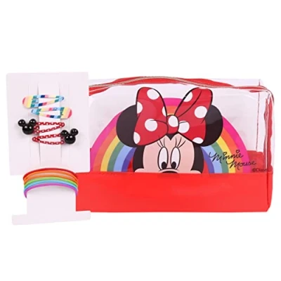 Immagine di Minnie Mouse, Truse/borsa per cosmetici trasparente + molettine, elastici