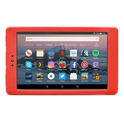 Immagine di Nupro Custodia resistente agli urti per tablet Fire HD 8, colore: rosso