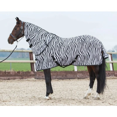 Immagine di Coperta per cavalli con stampa zebrata e copricollo alto Harry&#039;s Horse