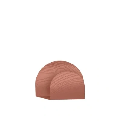 Immagine di Alessi Veneer PU08 BR, Portatovaglioli di Design, in Acciaio Colorato con Resina Epossidica Decoro Rilievo, Marrone