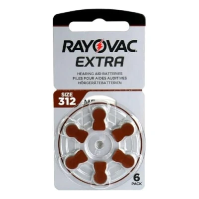 Immagine di 6 batterie per apparecchi acustici RAYOVAC Extra Advanced con tecnologia Active Core 312.