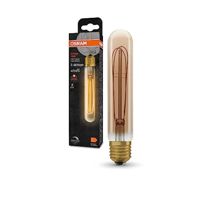 Immagine di OSRAM Lampada LED Vintage 1906 tinta dorata, 4.8 W, forma ottima del tubo calzino di 32 mm diametro e E27, bianca calda, dimmerabile, fino a 15.00LEDVANCE ore servizio