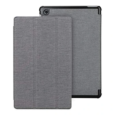 Immagine di Foluu Custodia per Huawei MediaPad M5 Lite 10 da 10,1 pollici, sottile, leggera, con supporto in tre parti, poliuretano, funzione di accensione e spegnimento automatico, chiusura magnetica,