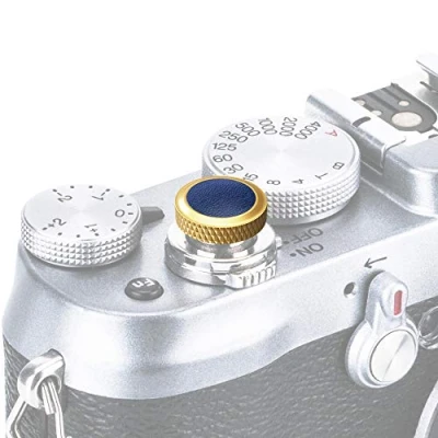 Immagine di PROfezzion Deluxe e Robusta Pulsante Di Otturatore per Canon F 1, AE 1 etc.(Goldenrod Scuro con Blu Superficie in Microfibra)