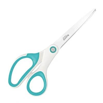 Immagine di Leitz Forbici in Titanio Utilizzabili con Mano Destra e Sinistra (Ambidestre), 20.5 x 8 1.7 cm, Cancelleria per Ufficio, Impugnature Ergonomiche, Gamma WOW, Blu Ghiaccio