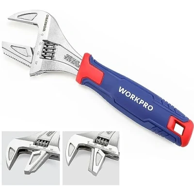 Immagine di WORKPRO Chiave Regolabile 2 in 1, a Rullino 200mm, Inglese Bocca Larga 42mm, con Impugnatura Gomma