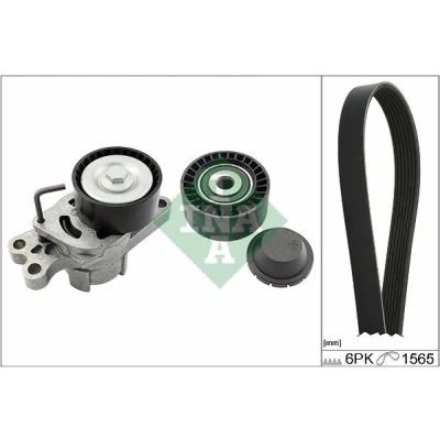 Immagine di INA 529 0149 10 Kit cinghie Poly V Controllare corsa libera generatore ed ev. sostituire PEUGEOT: 206 Hatchback, 206+ Bipper Tepee
