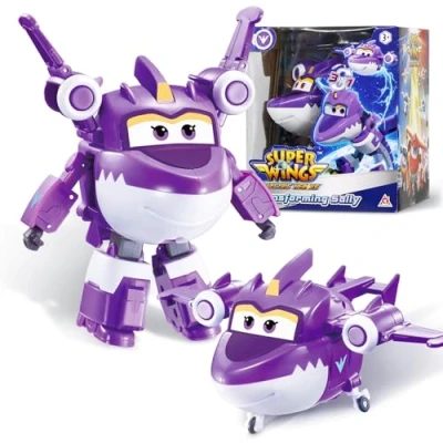 Immagine di Super Wings Giocattoli Transformer Sally, Figura d&#039;azione 2 in 1, Aereo robot giocattolo da 12,7 cm, Transformer, adatto a bambini e bambine dai 3 anni su