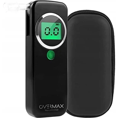 Immagine di Overmax AD Etilometro Digital Professionale Sensore Elettrochimico Calibrazione Un&#039;elevata Precisione di Misurazione Fino A 0,07‰ Tempo Risposta 5s Alert Indicator Rosso E Suono 3 Boccagli