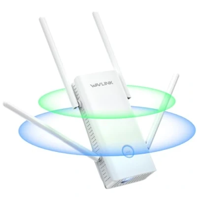 Immagine di WAVLINK AX3000 Dual Band Wi Fi 6 Range Extender, WiFi Extender Booster, ripetitore con porta Gigabit, antenne 4x5dBi, supporto ripetitore/AP/router/modalità mesh, facile installazione, funziona