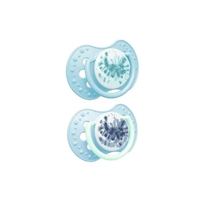 Immagine di Lovi, ciuccio, in silicone, dinamico, fosforescente, Tie Dye, blu, bambino, 22/918, 3 6 mesi, 2 pezzi