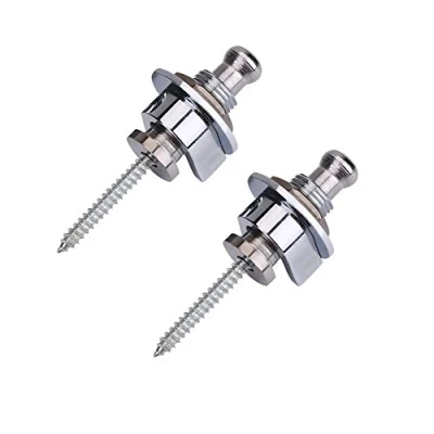 Immagine di Fibbia del Tracolla per Chitarra, Antiscivolo Durevole in Metallo Chitarra Accessori Elettrica (argento)