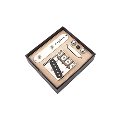 Immagine di Alnicov precablato filettato piastra ponte carico, di controllo interruttore a 3 vie con manopole tono volume, set pickup collo per chitarra elettrica Telecaster TL