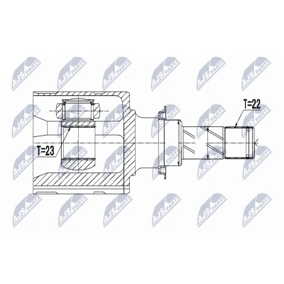 Immagine di NTY NPW PL 045 Kit Giunto Omocinetico cambio manuale a 5 marce Assale anteriore Sx, Dx, sul lato del OPEL: Corsa D Hatchback
