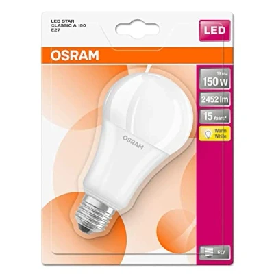 Immagine di Osram LED Star Classic A E27 Bli, 19 W, Smerigliata, 1 Unità (Confezione da 1)