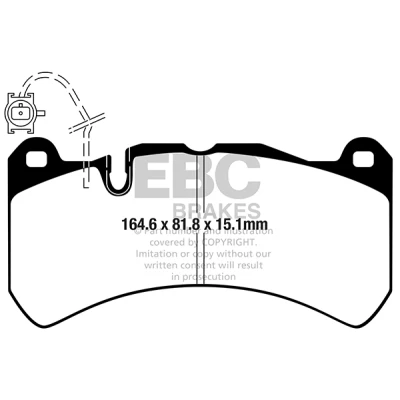 Immagine di EBC Brakes DP42355R Kit pastiglie freno Assale anteriore MASERATI: Ghibli (M157) 3.0 D, 3.0, S, S Q4 2013