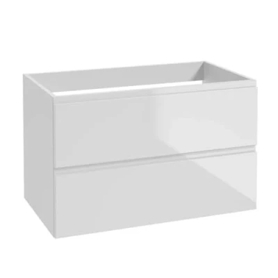 Immagine di Deftrans mobile lavabo sospeso con cassetti, bianco, 80 x 50 46 cm, mobiletto per lavabo, da bagno senza piano