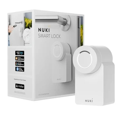Immagine di Nuki Smart Lock 3.0, serratura intelligente per accesso senza chiavi rimodellamento, elettronica aggiornabile, certificazione AV TEST, bianco