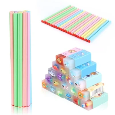 Immagine di PBUSPU 20 Atita Gomme, Matite Scolastiche HB, Set di con Gomma Animali, Regalo Compleanno, Materiale Scolastico per Bambini