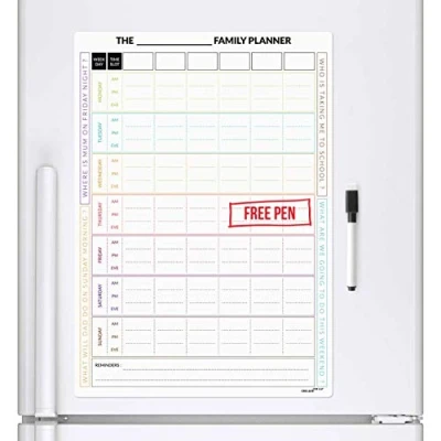 Immagine di CKB LTD 7 Giorni Magnetico Family Planner Fridge Board Spazio per Un Massimo di 6 Persone Daily Weekly Chore Rota Task List Lavagna Magnetica Frigorifero Giornaliera