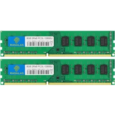 Immagine di Rasalas 16GB (2X8GB) PC3L 12800U DDR3 1600Mhz DDR3L 12800 PC3 DIMM PC RAM 2RX8 Desktop 240 Pin 1.35V UDIMM Memoria CL11 Unbuffered Non ECC