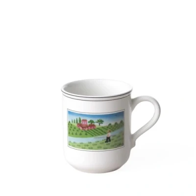 Immagine di Villeroy &amp; Boch Design Naif Tazza Con Manico &quot;Pescatore&quot; Variopinto, Lavabile in Lavastoviglie, Adatto per Microonde, Colazione, Caffe, Mug Design, 300 ml, Porcellana Premium