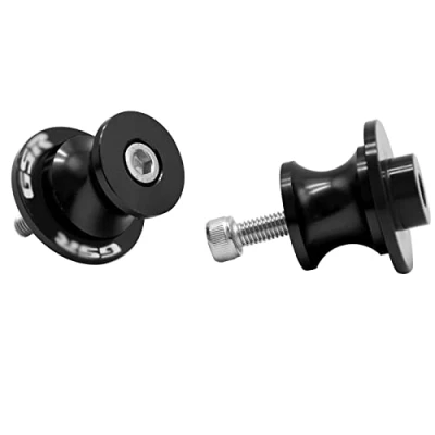 Immagine di MZ STORE 2pcs Nottolini M8*1,5 Forcellone Appoggi con Logo GSR per 400 600 750 1000 (Nero)