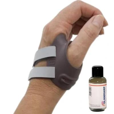 Immagine di Olanmarp detersivo per microfibra 50 ml + Ofa Push Ortho CMC ortesi pollice, osteoartrite, riduce il dolore, bendaggio postoperatorio (sinistra, Taglia 3)