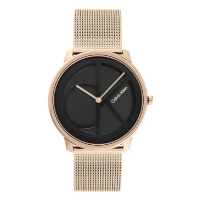 Immagine di Calvin Klein Orologio Analogico al Quarzo Unisex con cinturino in maglia metallica acciaio inossidabile color oro rosso 25200029