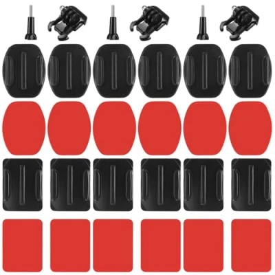 Immagine di GERUI 32 pezzi compatibili con cuscinetti adesivi Gopro e accessori per supporti Gopro, supporto adesivo piatto curvo accessorio di fissaggio casco GoProHero Session/4/3+/3/2/1 DJI Action